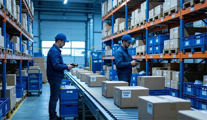 China warehouse scanning parcels for DDP international shipping