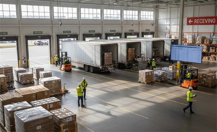 Overseas warehouse receiving pallets delivered from China