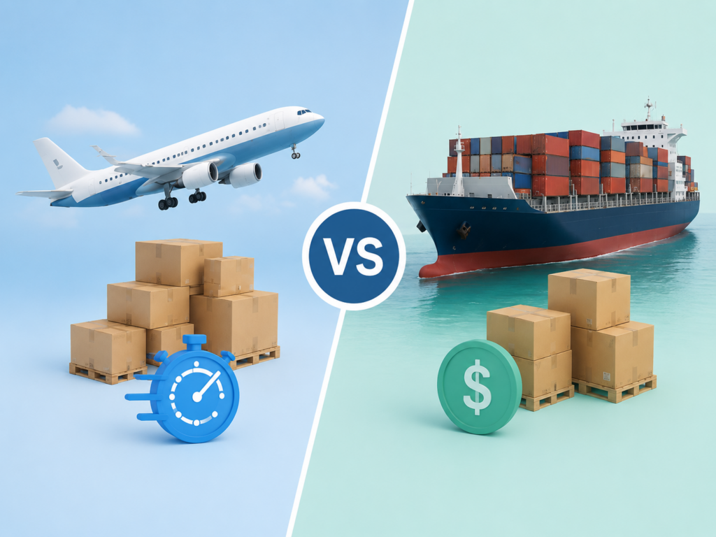 Air freight China vs sea freight China comparison for choosing shipping methods