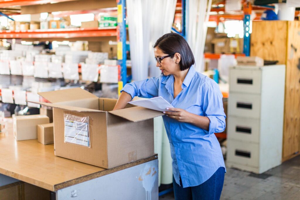 Business receiving imported goods shipped by air freight from China