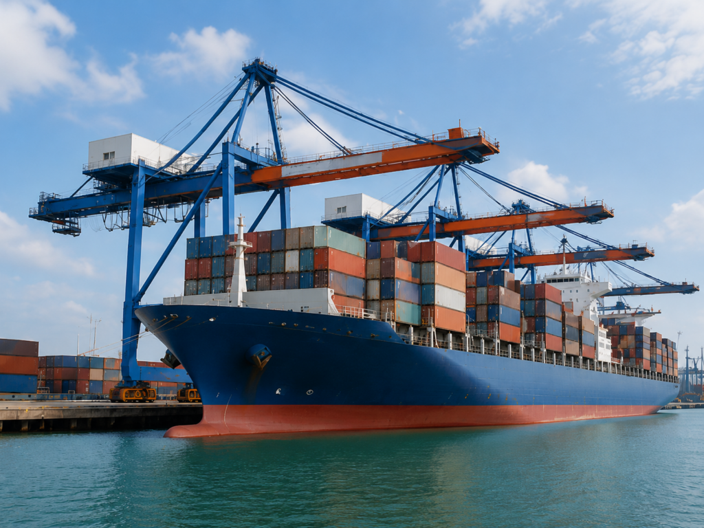 Sea freight China container shipping service with cargo vessel at international port