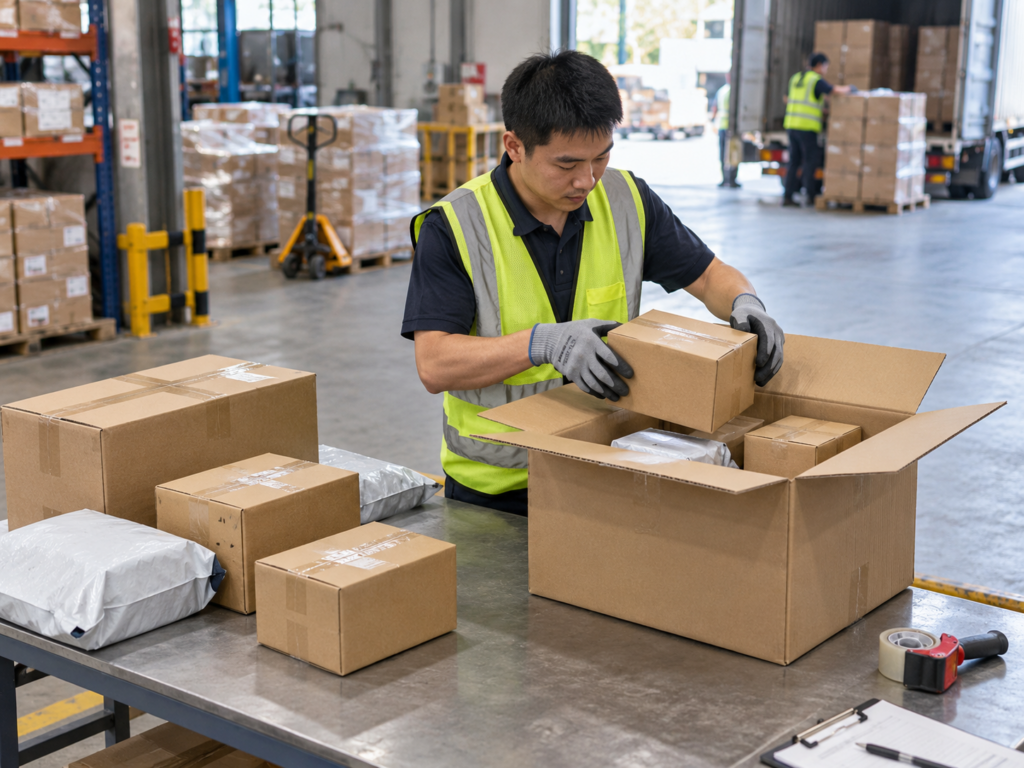 Measuring final carton dimensions before international shipping