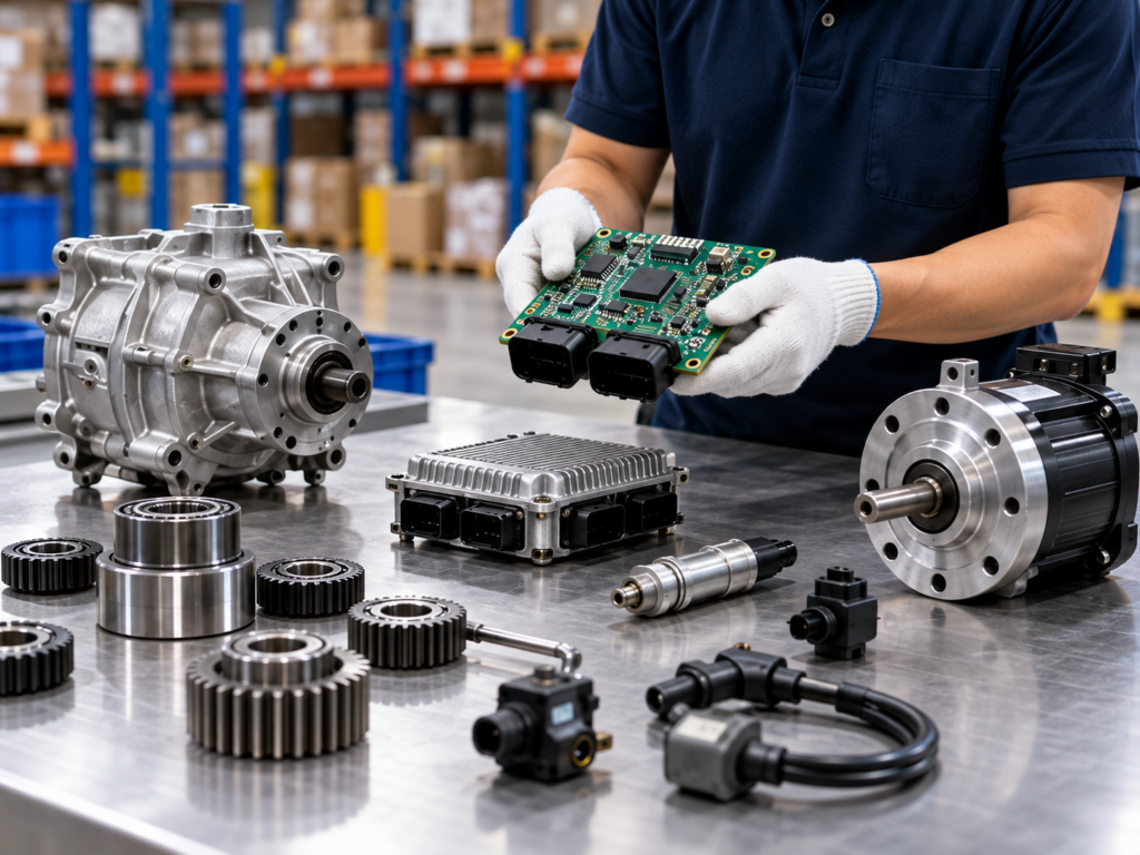 Industrial spare parts inspection before air freight shipping from China